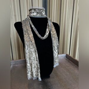 Sequin and beaded scarf